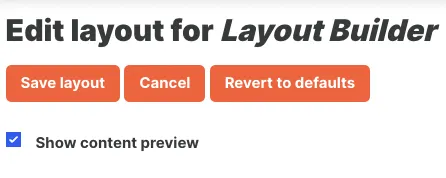 Layout Builder page "Save."