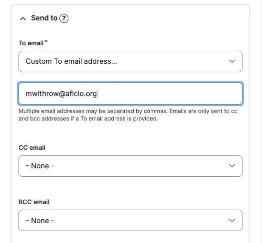 Figure 10. Add custom email address